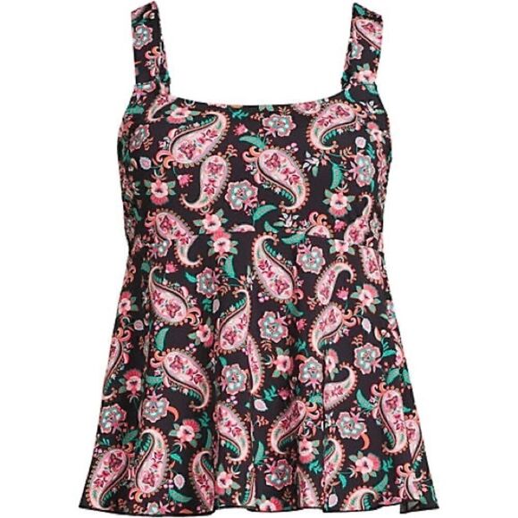 Lands End scoop neck, flutter, soft cup adjustable tankini Various sizes - Picture 1 of 4